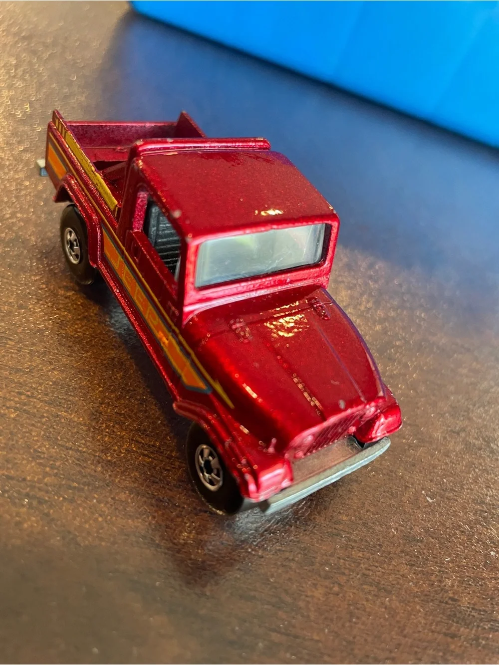 Vintage Hot Wheels 1982 Jeep Scrambler Metallic Red Truck Malaysia 2.75” Diecast